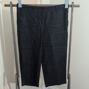 Robell |  Elegant Women's Black Linen Trousers With Pockets